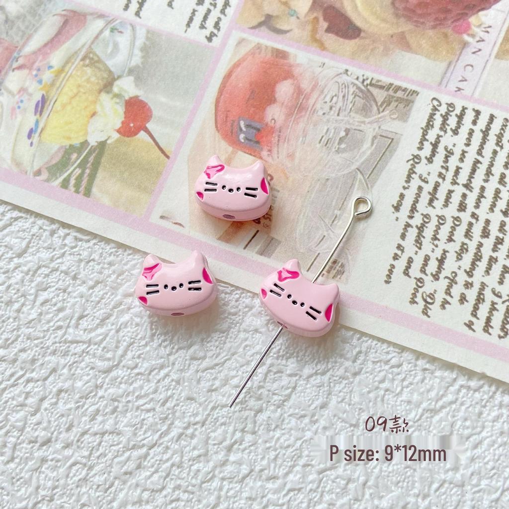 Pink White Bunny Bear Camera Cat Alloy Beaded Charm Bracelet/Necklace Accessories