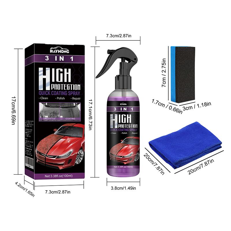 3 In 1 High Protection Fast Car Paint Spray Automatic Hand Paint Color Change Cleaning Coating Spray Turbo Shine Auto Parts