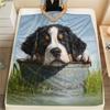 Süße Berner Sennenhund-Muster Flanelldecke, Hohe Qualität, Bequem für alle Jahreszeiten, Heimdekoration, Wärme und Komfort, Perfekt für Geschenke.