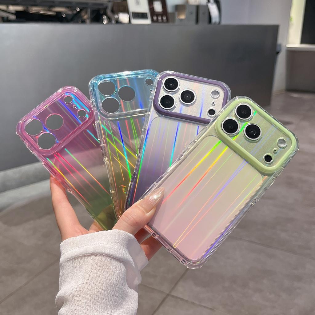 ins Aurora laser is suitable for iPhone17promax mobile phone case Apple 16pro all-inclusive 15 anti-drop 14 seconds change