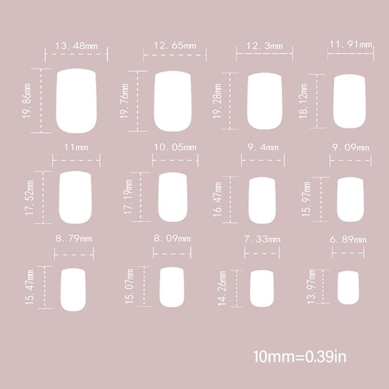 24 Pcs Flame Artificial Nail Black Gradient Press On Nail Square Stick On Nail Glittering False Nail for Woman