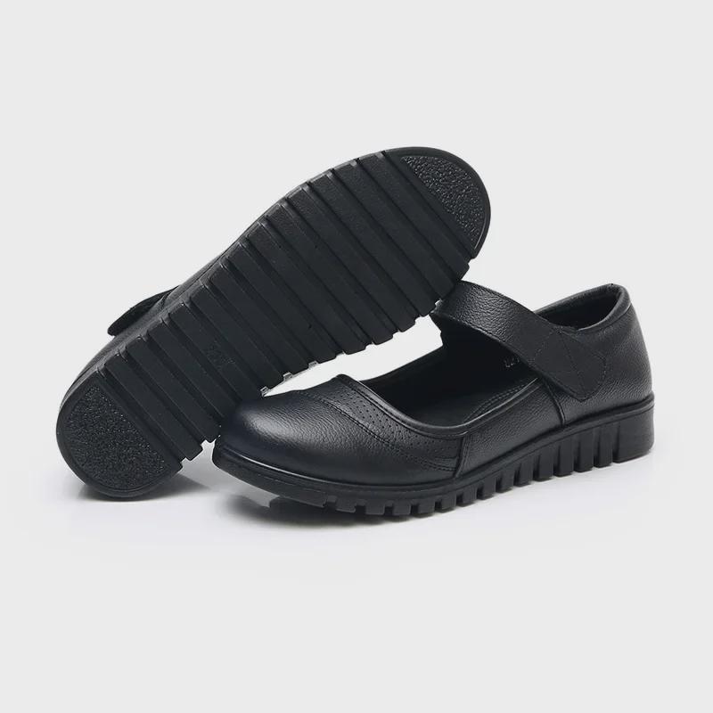 Zapatos casuales cómodos de piel de vaca para mujeres de mediana edad y mayores - Uso para las cuatro estaciones