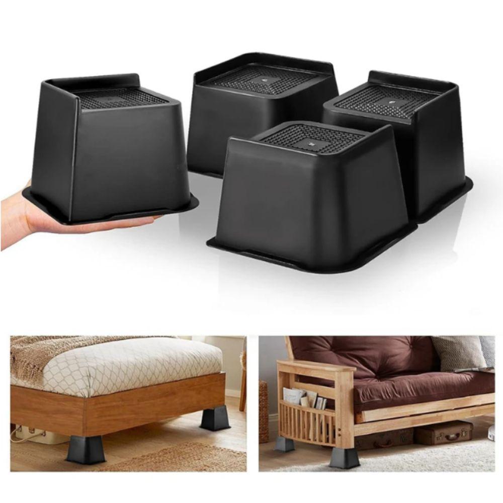 Square Design Bed Risers 4 Inch Height Bed Frame Lift Furniture Risers  Couch Support