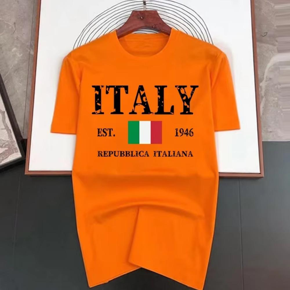 Letter Italy Mens Hip Hop T-shirts 2023 New Summer Funny Multicolor Printed Cotton Breathable Tees Tops Man Fashion Tshirt