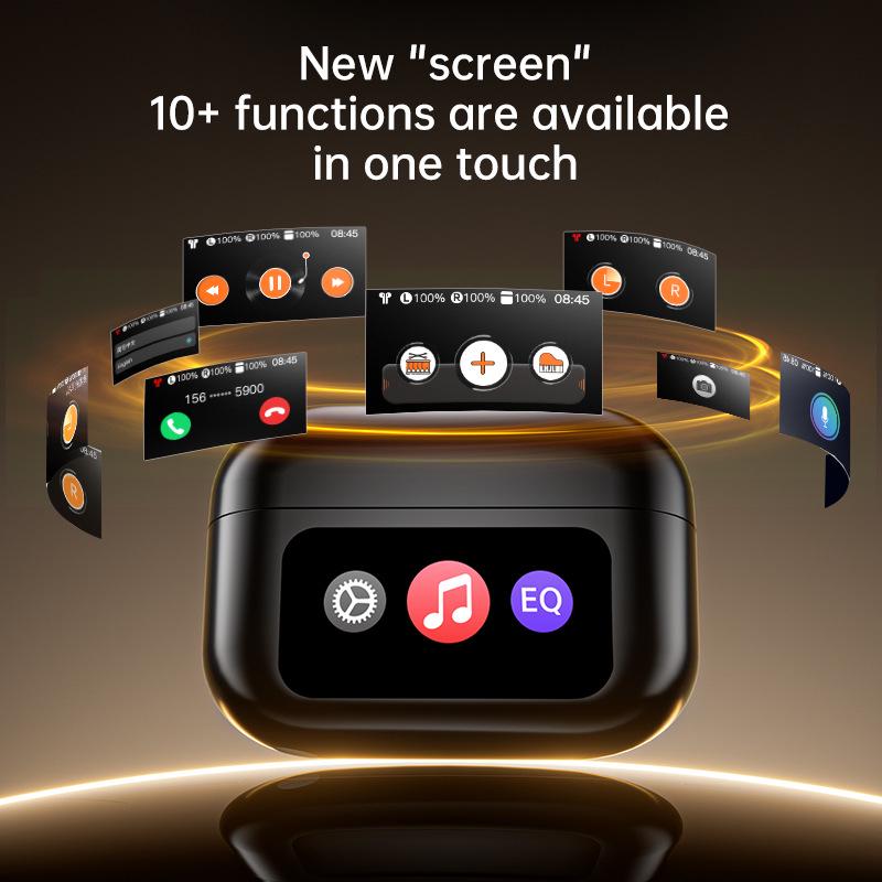 XG42 Bluetooth Earphones: Smart Screen Clip-on, Dual-Ear, AI Translation, Cross-Border Model with Digital Display.