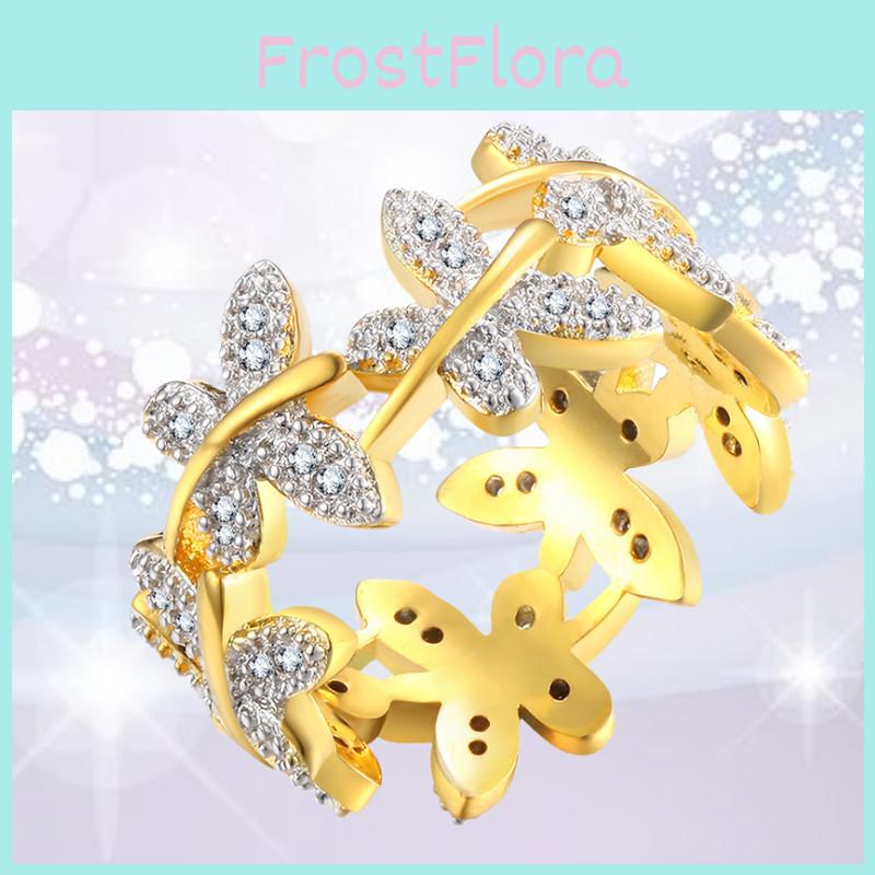 Bague Élégante Papillon Plaqué Or Pour Femmes Avec Design Géométrique Unique Et Pierre Précieuse Étincelante