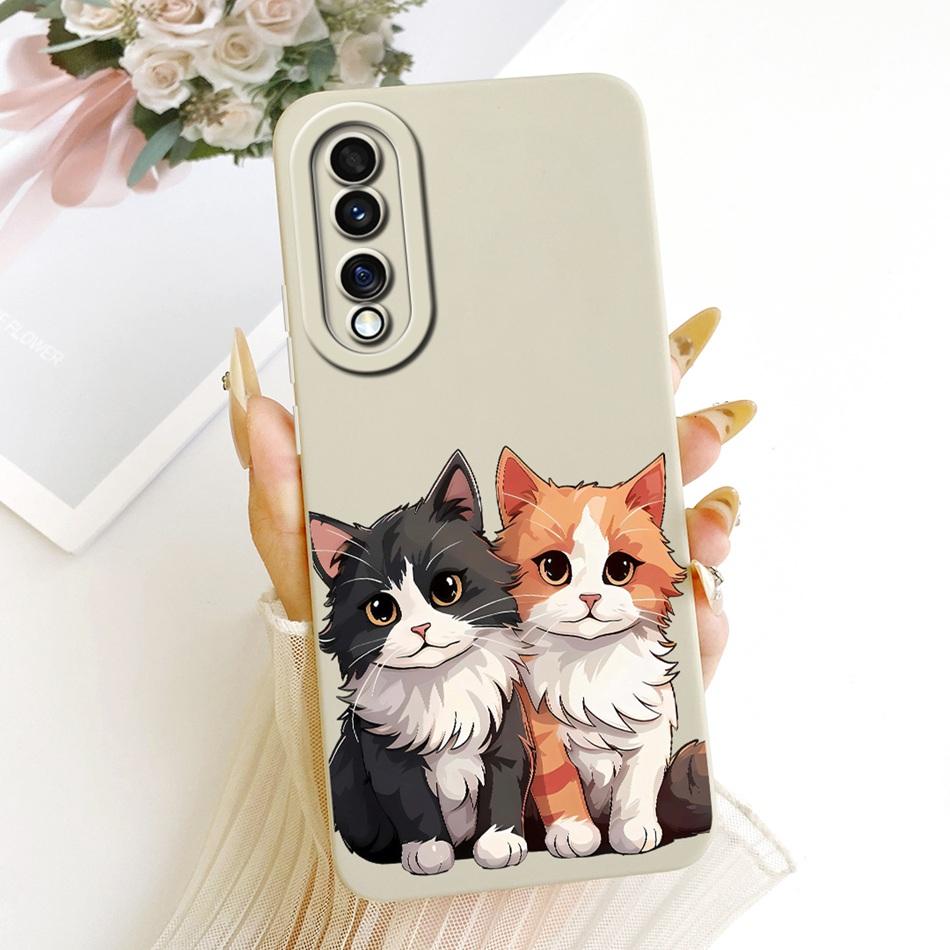 For Honor 70 70Pro 70 Pro+ Cute Cat Flower Cartoon Phone Case For Honor 70 Pro Plus Honor70 Shockproof Soft Silicone Bumpers