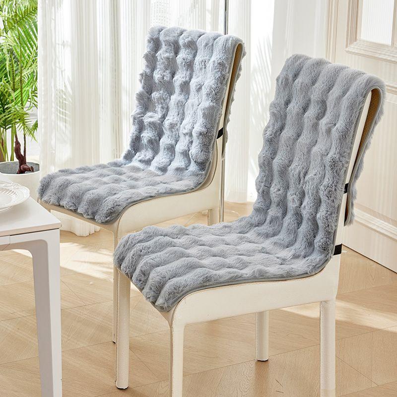 Plush Non-Slip Backrest Seat Cushion for Chairs - Winter Living Room or Office Use