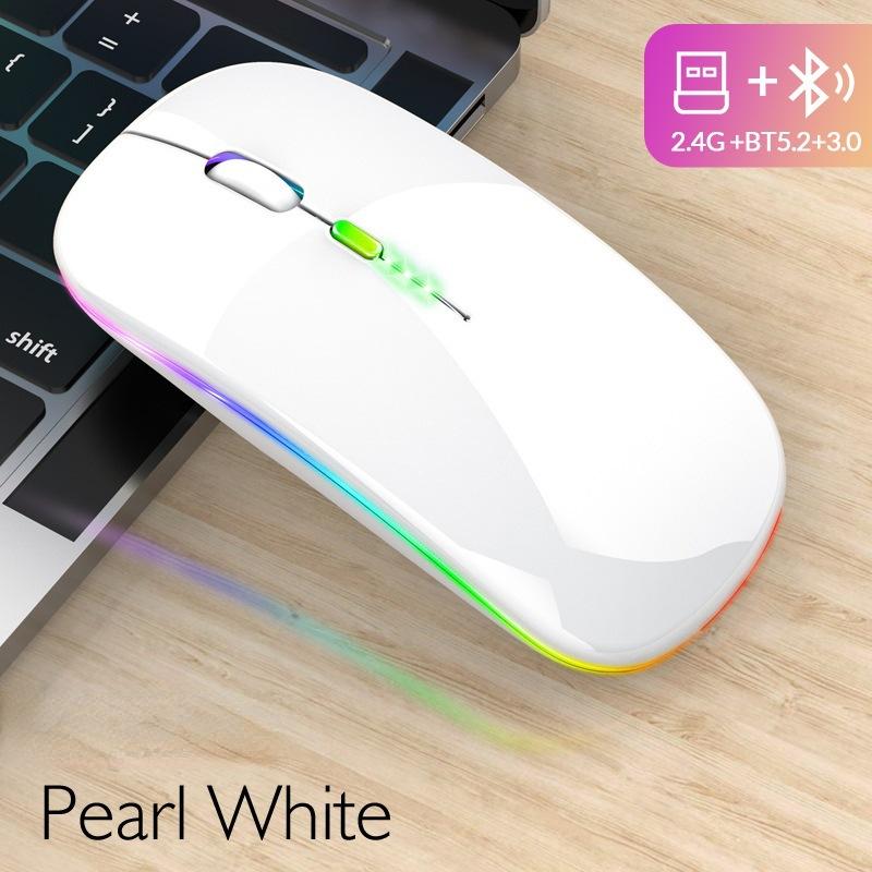 Bezdrátová myš Bluetooth Power Display Svítící nízkošumová ergonomická dobíjecí myš pro domácí kancelářskou hru