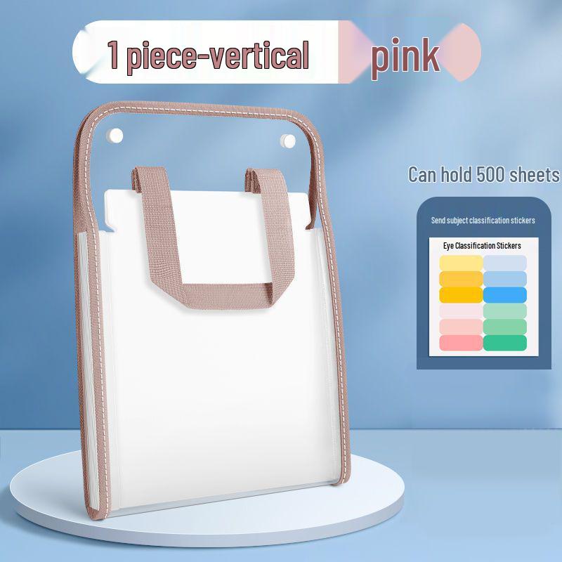 Accordion File Bag for Students: Test Paper and Subject Classification Storage Album