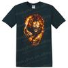 Fierce Lion Fire Graphic T Shirt Wild Animal Artwork Rage Tee