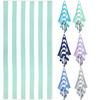 1 Pc Large Oversized Beach Towel 31''X71'', Microfiber Pool Towel, Pink Striped Quick Dry Cabana Swim Towel