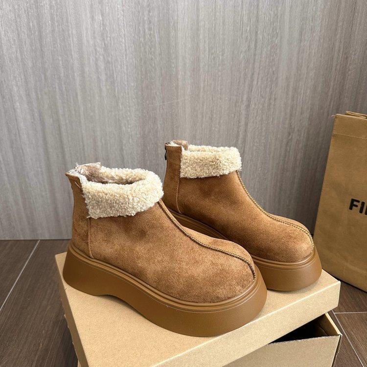 

Fashion turning hair to increase the height of snow boots for children in autumn and winter 2025 New velvet thickened-soled mango head Birkenstock co 35