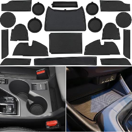 Center Console Liner For Subaru Crosstrek Accessories 2024 2025 2026, For Impreza Cup Holder Mat, Coaster Trim, Non-Slip Dust Interior, Door Slot