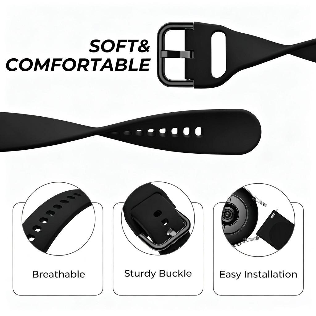 18mm 20mm 22mm Silicone Strap Watchbands For Samsung Galaxy Watch 42m 46mm Active 2 Gear S2 S3 Honor Amazfit BIP Huawei Watch Gt 2 Bracelet Wristband