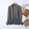 Breathable Loose Knit Cardigan with Scarf Collar - Perfect for Spring & Autumn Commute