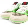 Pristine GUCCI Sneakers Reweb White Beige Green GG Canvas Women 36.5 785452 Used