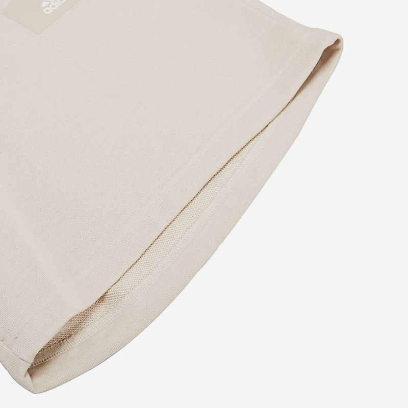Men's adidas Logo Printing Pattern Lacing Elastic Waistband Straight Shorts Beige HZ7029