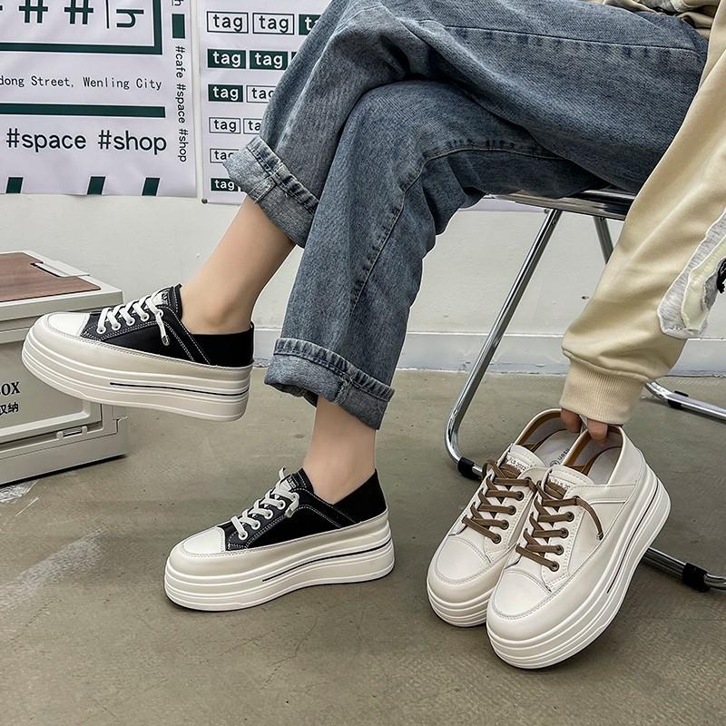 Inner Height-increasing Little White Shoes Women's Platform Spring and Autumn Muffin 2025 Summer New Orders Surge Versatile Casual One-pedal 
