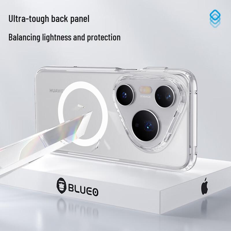 Mr. Blue Gorilla Transparent Magnetic Drop-Proof Phone Case for Huawei Pura 80 Series