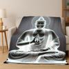 Buddha Shakyamuni Faith Cartoon Flannel Blanket Soft Warm Throw Blanket for Bedroom Living Room Bed Travel Camping Picnic Gift