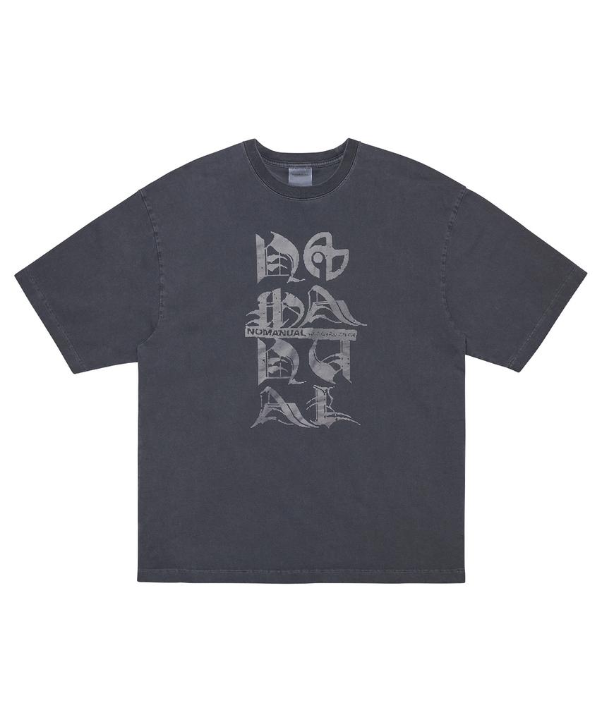 Nomaenyueol Black Letter T-Shirt - Charcoal