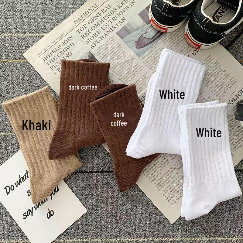 

Трендовые спортивные носки средней длины для мужчин и женщин - Осень/Зима, Повседневный универсальный стиль, 30 г, Удобные, Дизайн с буквами One Size темно-коричневого