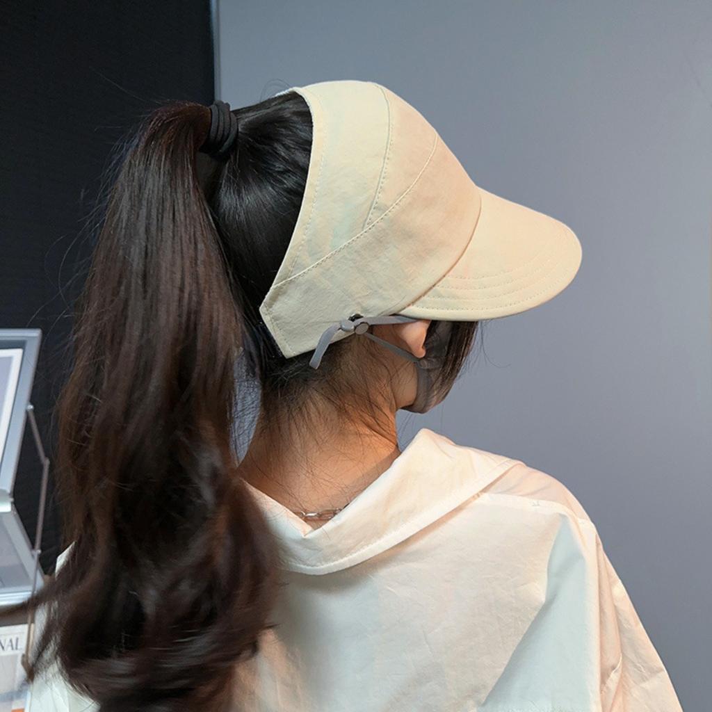 Sombrero de Sol Transpirable para Mujer con Ala Ancha, Visera Abierta para Coletas [3 Colores Disponibles]