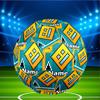 Custom Name Personalized Geometry Dash Print Size 5 Soccer Ball Training & Match Football, for Team, Kicking, Gift for Football