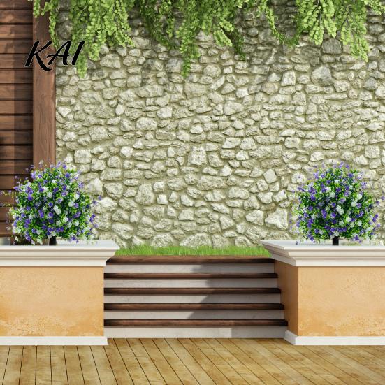 Decorative Faux Camellia Plant Artificial Potted Tree with Ground Stakes, UV Resistant Outdoor Topiary All Season Plants Fake Plants, Lifelike Shrubs