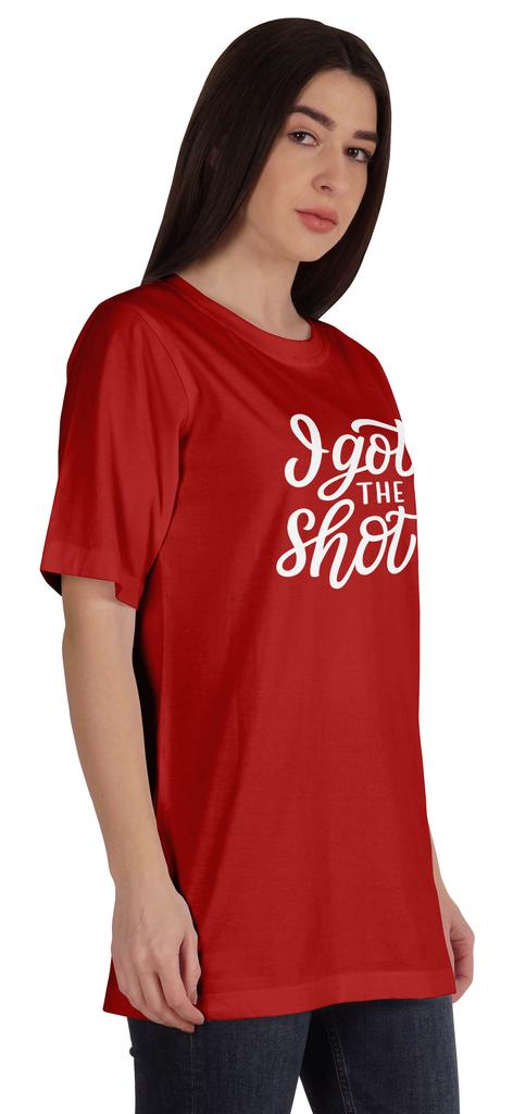 Inkmeso I Got The Shot Funny Pro-Vaccine Crew Neck T-shirt For Womens