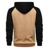 European & American Men's Hooded Zipper Cardigan Sweatshirt with Raglan Sleeves - Loose Fit.