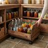Mobile Box on Wheels Brown 37x30x28 cm Modular Container | GoodFreshDecor