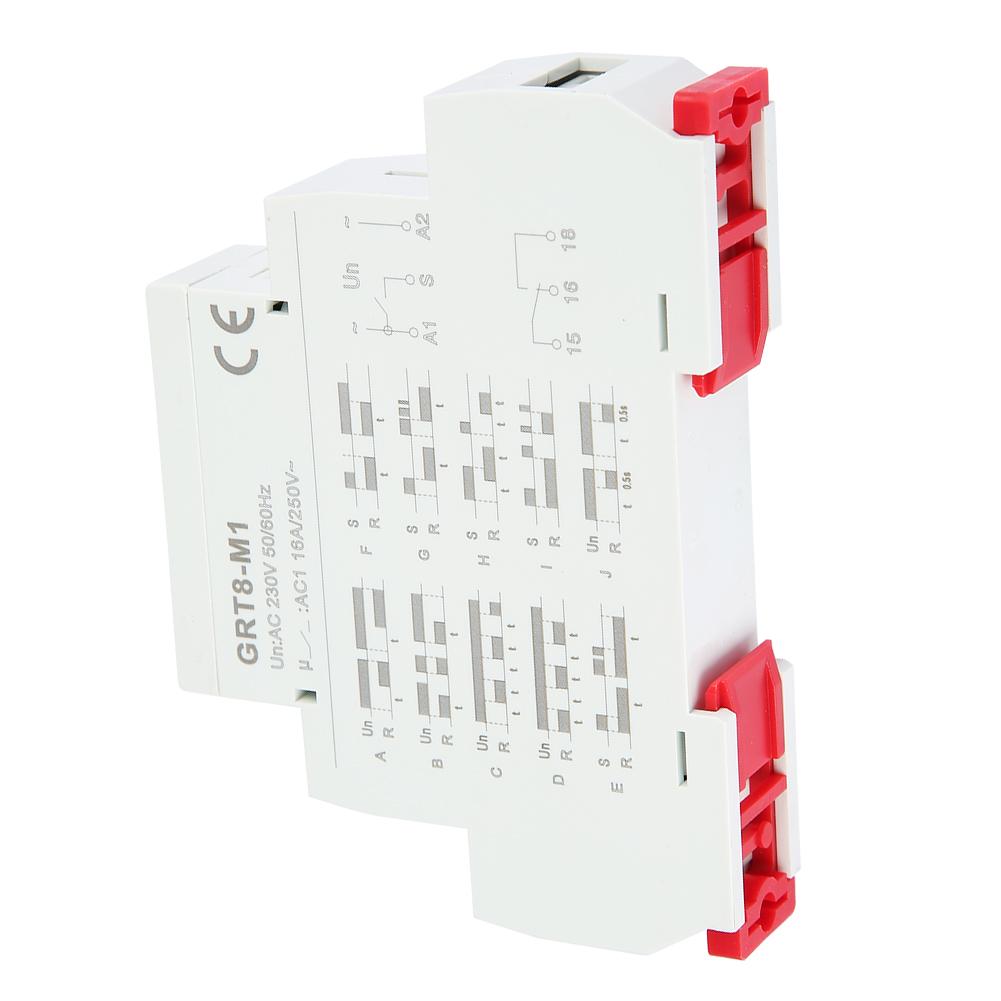 GRT8?M1 Multifunctional Delay Time Relay with 10 Functions DIN Rail Mount AC 230V