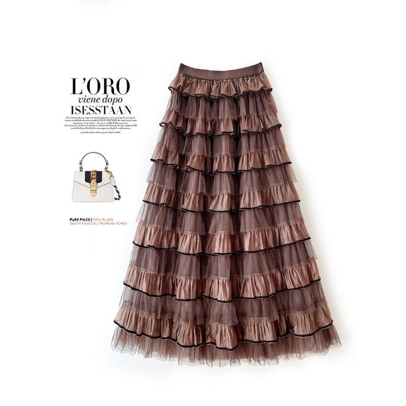 E-commerce, organza layer by layer splicing long cake skirt fairy skirt