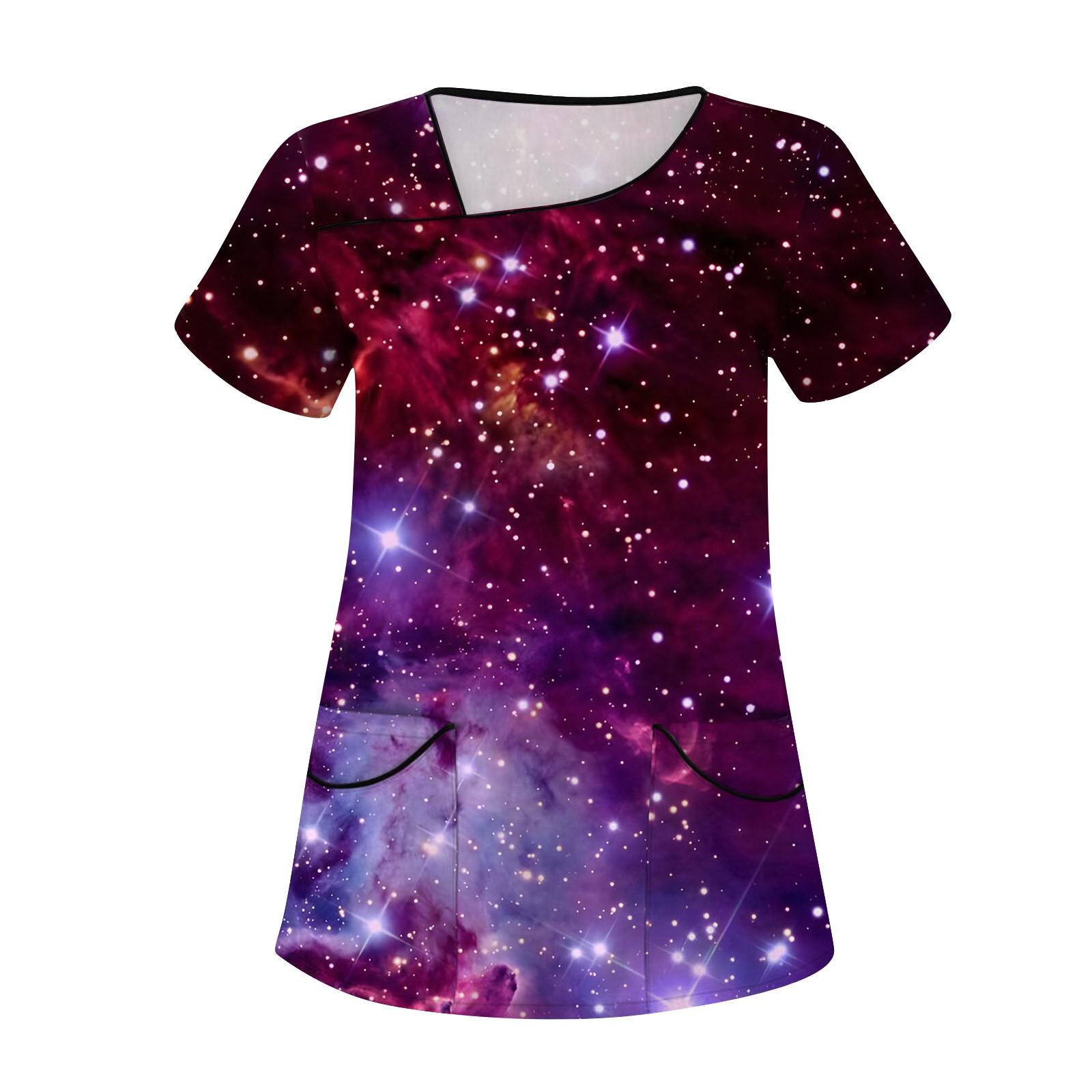 

Женская мода с принтом, короткий рукав, рабочая одежда с карманами, верхняя одежда XXL