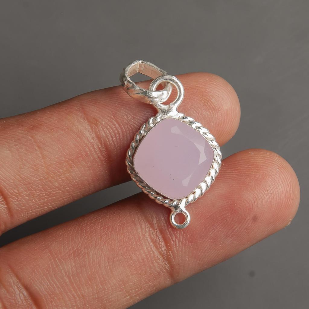 Rose Chalcedony Handmade Gemstone Pendant, 925 Solid Sterling Silver Pendant Antique Jewelry, Pendant For Engagement Gift