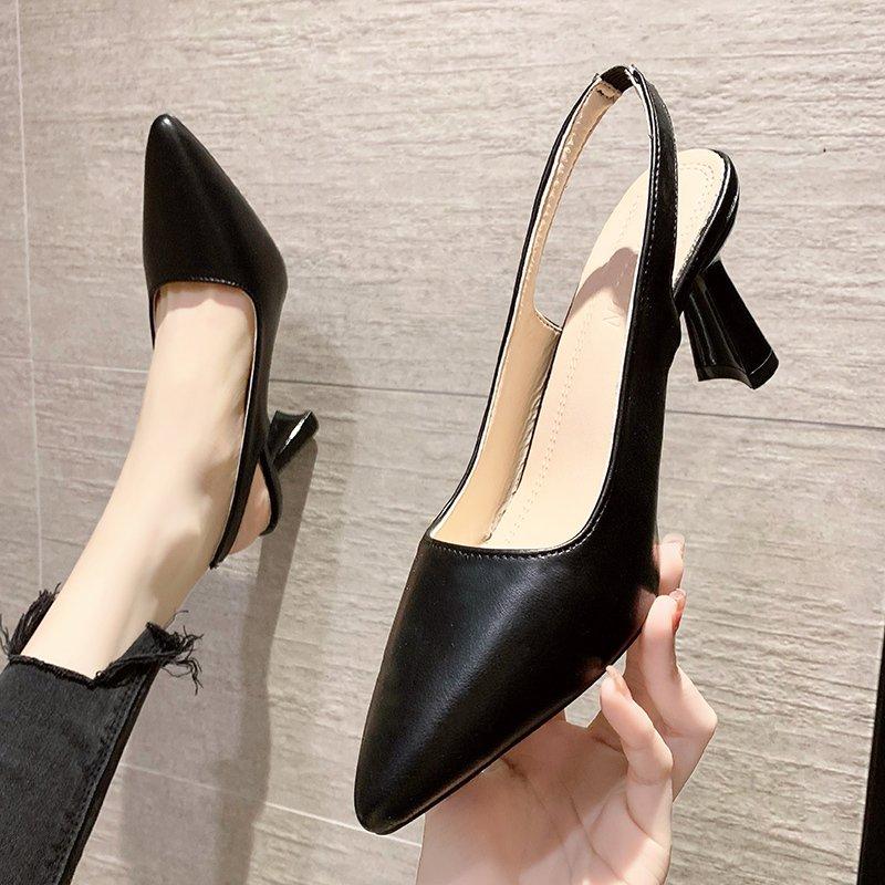 Moda Bailamos Damskie Sandały Szpiczasty Nosek Eleganckie Buty na Niskim Obcasie Letnia Moda Slingback Damskie Muły Buty Czółenka Buty do Sukienki