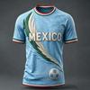 Men's Casual Round Neck Short Sleeve T-Shirt Lightweight Breathable Soccer Print with Mexico Graphic