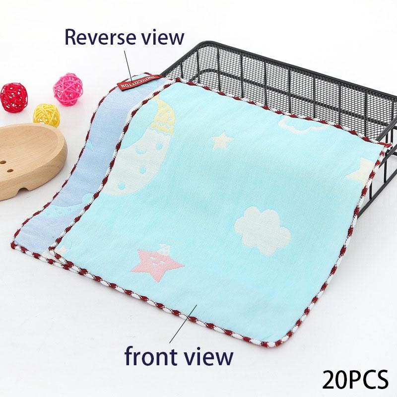 Sechslagige Mullwindel Klasse A Quadratisches Handtuch, Reines Baumwoll-Kleintuch, Weiches und Saugfähiges Baby-Stick-Waschlappen