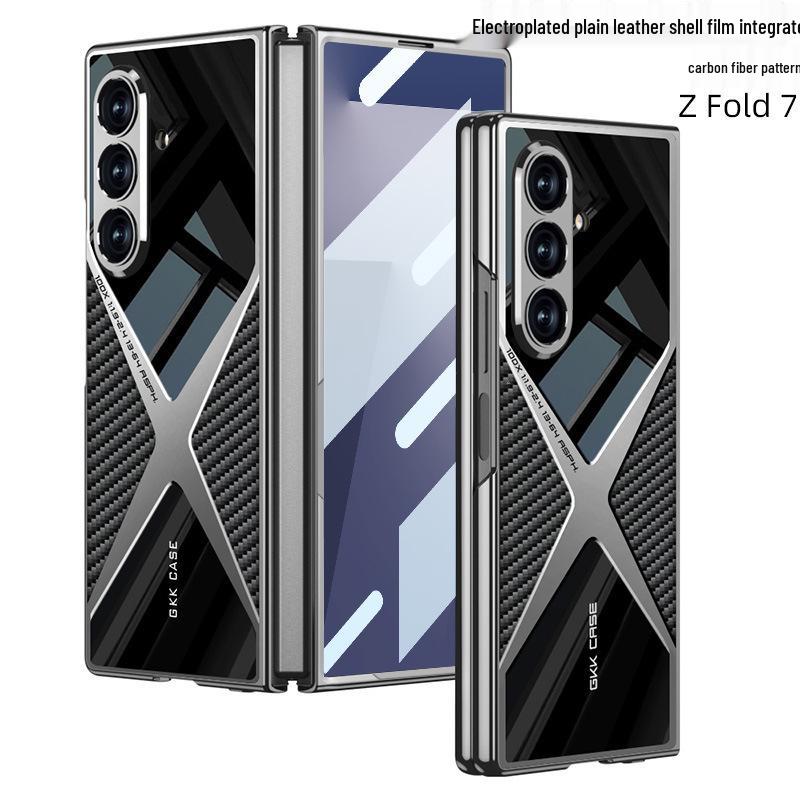 Schutzhülle aus galvanisiertem Leder für Samsung Z Fold7 – stoßfest, elegant und robust für Herren