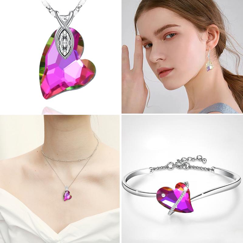 17mm Austria 6261 Devoted 2 U Heart Pendant Loose Rhinestone Charms Beads for Jewelry Making Bracelet Necklace Earrings DIY