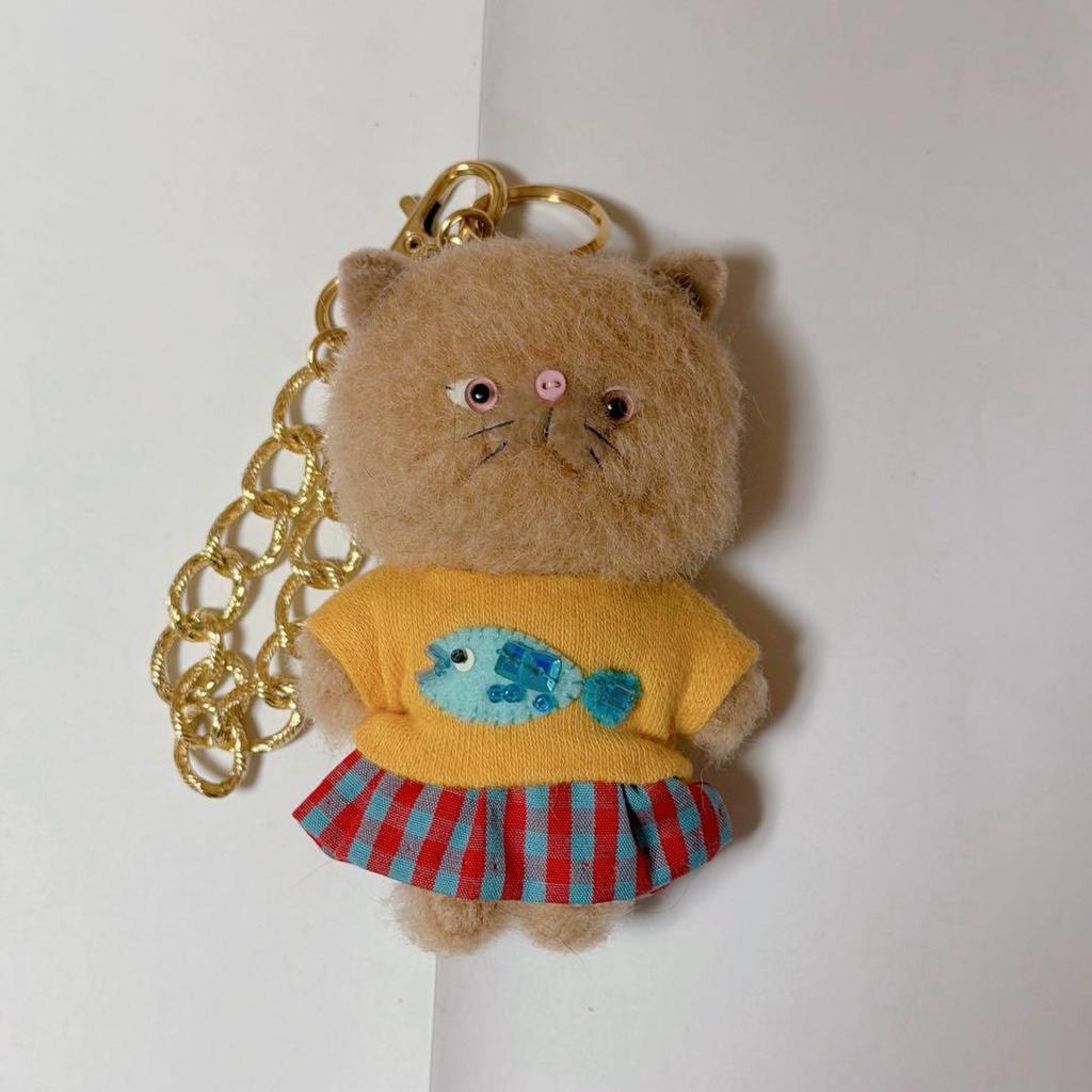 [USED] Tiny Zoo Artist Cat Felt Teddy Bear Handmade Plush Toy