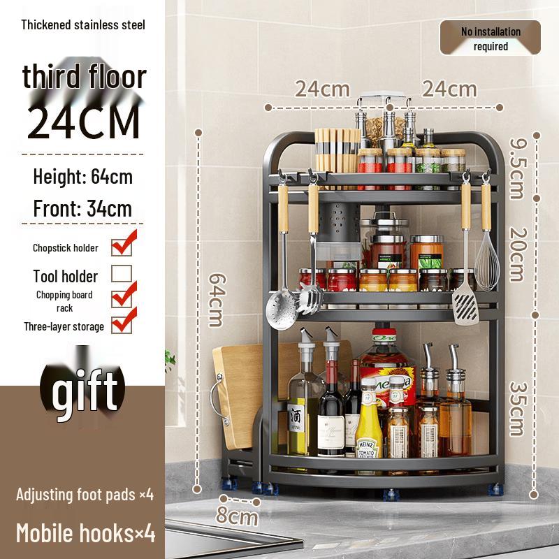 Stainless Steel Kitchen Corner Storage Rack