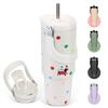 SKIASE Tumbler with 900ml Water Vacuum Keeps Hot or Wide Direct with Outdoor Red Puppy Design Straw, Bottle, Insulated, Cold, Mouth, Drinking, Lid,
