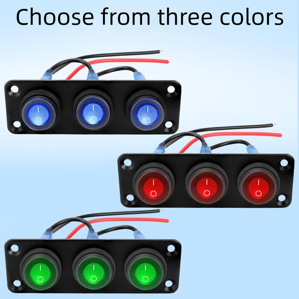 LED Switch Panel 12V 1- 6 Gang Marine Boat RV Car Toggle Button IP67 Waterproof Rocker Switch Panel For Boat Marine Ship Truck