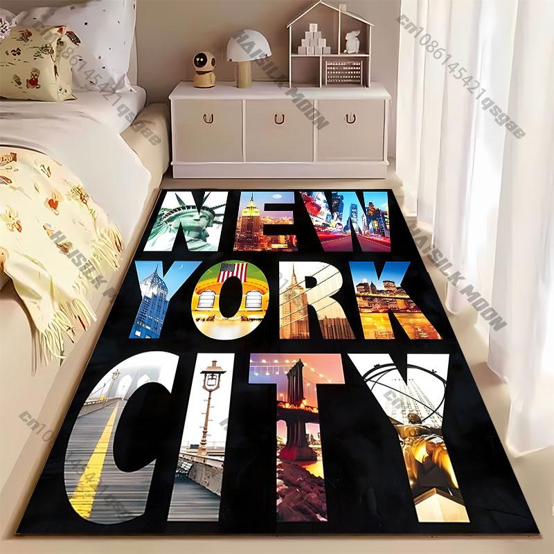 New York landmarks and culture carpet Yoga living room room decor children's crawling mat doormat area rug games mat