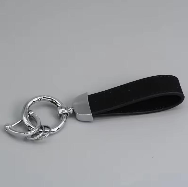 Vintage Laser Engrave Microfiber Suede Leather Keychain Blank Custom LOGO Bag Keyring Personalized Car Key Chains Men's Women‘’s