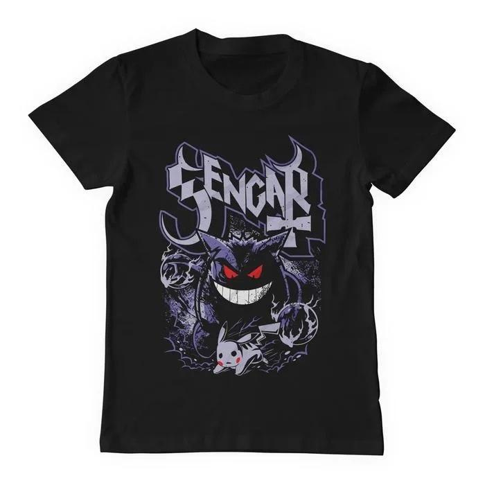 Gengar Kaiju Anime Pokmon Printed Cotton Tshirt Summer 2026 Harajuku Style Unisexs Womens Cotton Oversize Tshirt Street Y2K