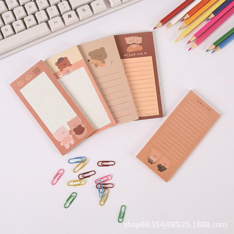 Papeterie Kawai Célébrité Internet Biscuit Ours Mignon Mignon Bloc-notes long ours mignon livre d'étudiant cahier portable Fournitures scolaires